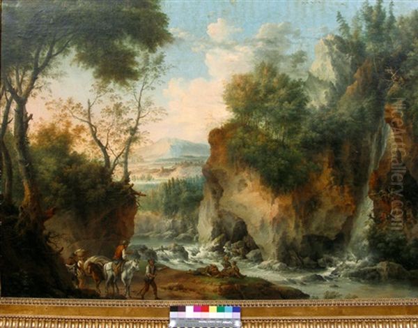 Paysage A La Riviere Au Milieu De Collines Et Rocheux - view 1