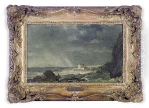 A Rocky Coastline by Louis Gabriel Moreau