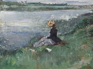 Contemplation On The Riverbank by Adrien Moreau