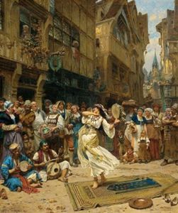 Tanzende Zigeunerin by Adrien Moreau
