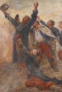 Soldats Criant Vive La France! by Georges Moreau
