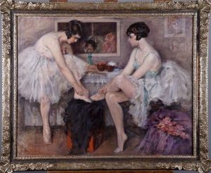 La Loge Des Ballerines by Henri Moreau