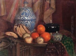 Nature Morte Aux Fruits Et Porcelaine