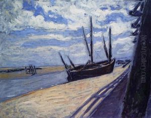 Barque Sur La Plage by Etienne Moreau-Nelaton