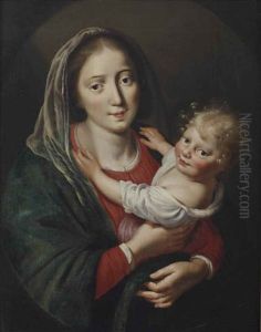 The Virgin And Child, In A Painted Oval