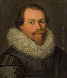 Portrait Of A Gentleman With Lace Collar by Paulus Moreelse
