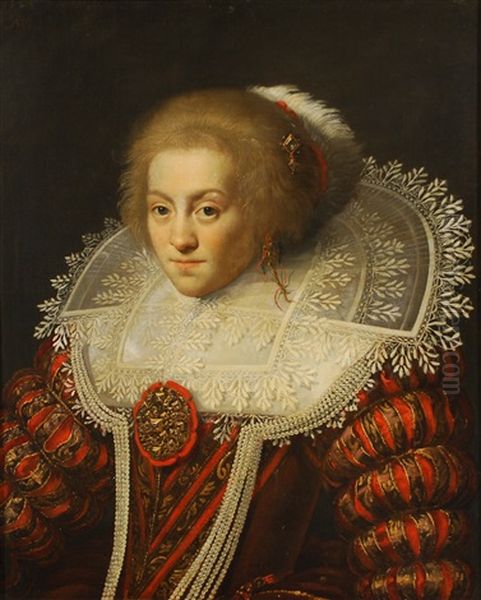 Portrait De Dame A La Collerette En Dentelle - view 1