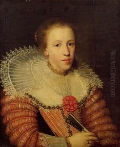Portrait Einer Dame Mit Spitzenkragen by Paulus Moreelse