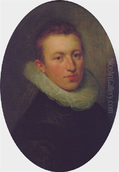 Portrait Of A Boy, Wearing A Black Embroidered Tunic And A White Ruff Collar - view 1