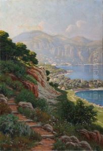 Effet De Lumiere A Saint Jean Cap Ferrat by Adelin Charles Morel De Tanguy
