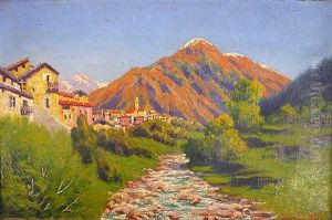Saint-martin Vesubie by Adelin Charles Morel De Tanguy