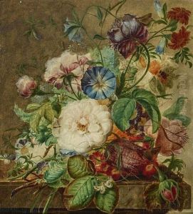 Still Life Of Flowers by Jan Evert Morel the Elder