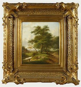 Rustende Herder Met Kudde En Hond In Een Landschap by Jan Evert Morel the Elder