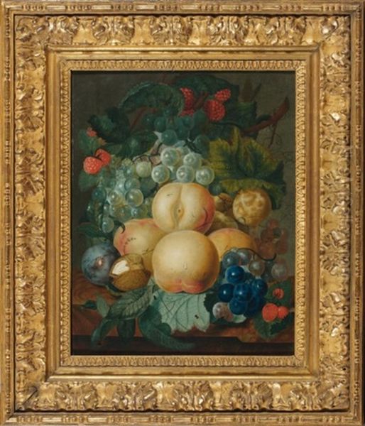Nature Morte Aux Pommes, Raisins, Prunes Et Noix - view 1