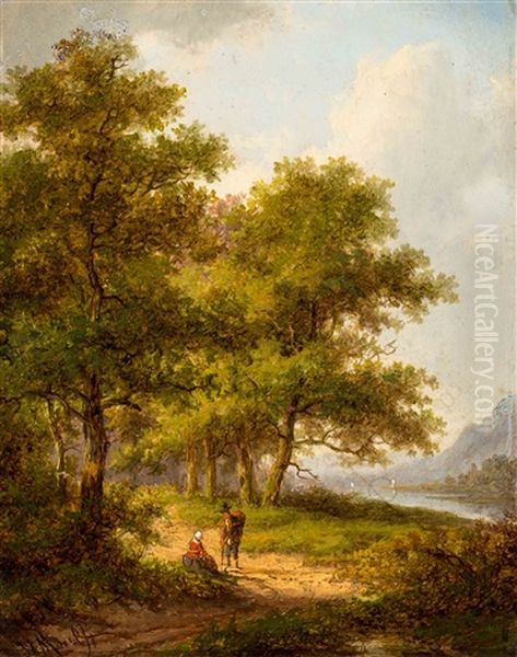 Resting Figures On A Country Road - view 1
