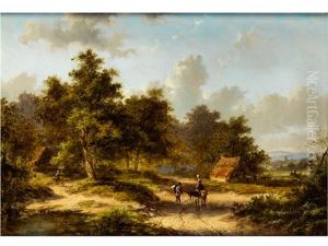 Sommerlandschaft Mit Figuren Auf Einem Weg by Jan Evert Morel the Younger