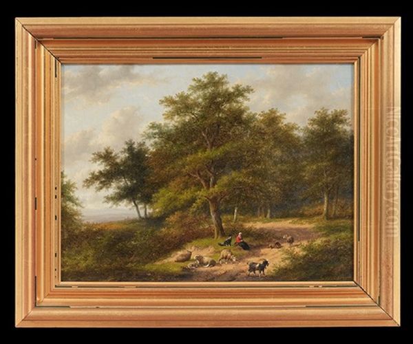 Shepherdess Resting On A Wooded Path - view 1