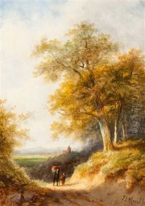 Countryfolk In A Hilly Landscape