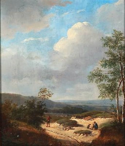 Summer Landscape With People Working And Resting - view 1