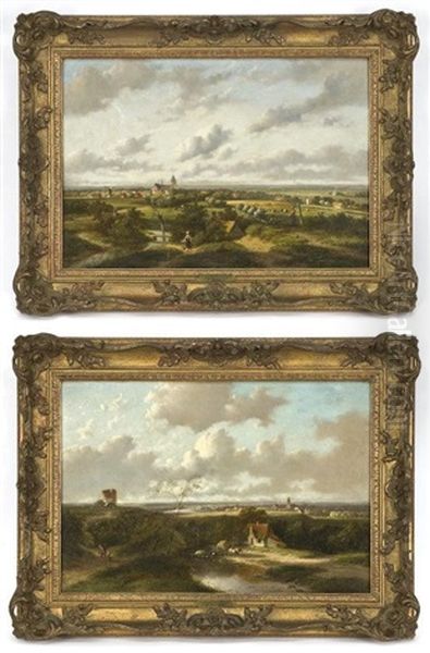 Landscape With Peasants (+ Another; Pair) - view 1