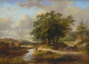 Course Of A River In A Summer Landscape Course Of A River In A Summer Landscape