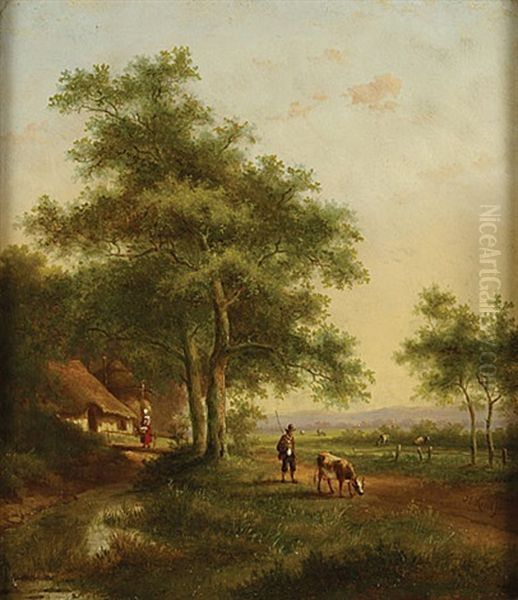 Landschap Met Koeien En Personages - view 1