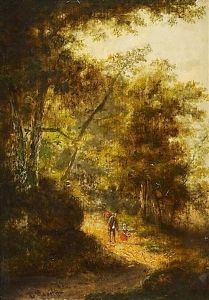 Waldlandschaft Mit Reisigsammlern by Jan Evert Morel the Younger