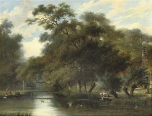 Washing The Laundry In A River by Jan Evert Morel the Younger
