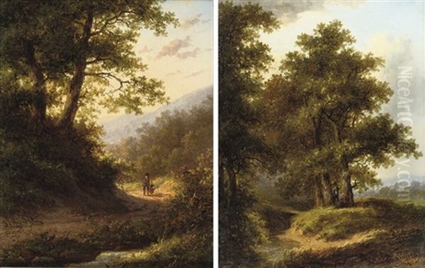 Walking In The Forest At Sunset (+ Resting Under A Tree; Pair) - view 1