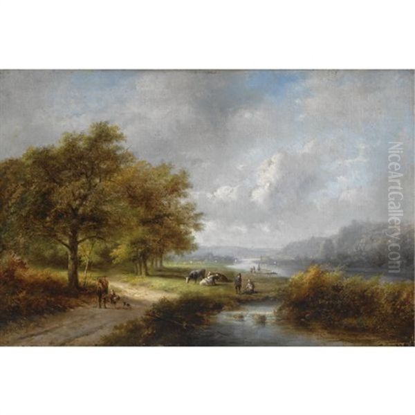 A Traveller In A Wooded Landscape - view 1