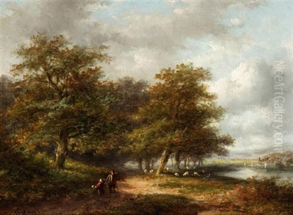 Travellers In A River Landscape - view 1