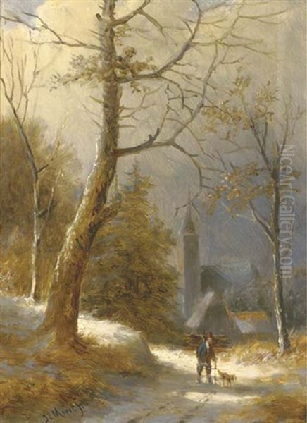 Gathering Wood In Winter - view 1