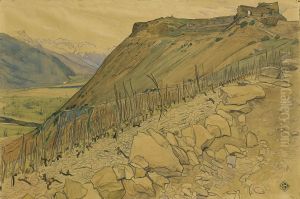 Vue De La Vallee Du Rhone by Ernest Bieler