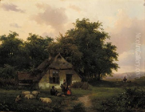 Small Talk In Front Of A Farm - view 1