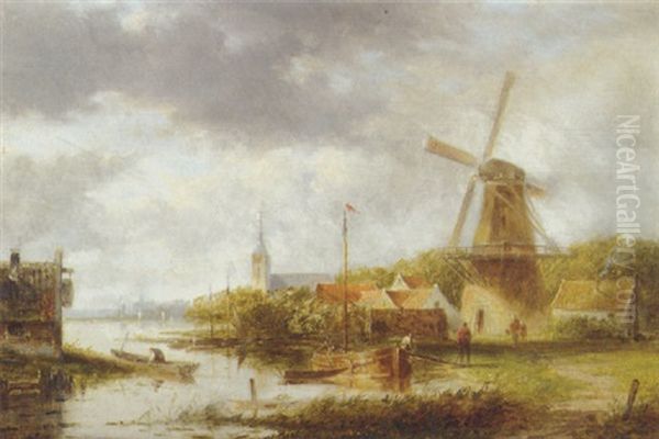 Figures In A River Landscape - view 1