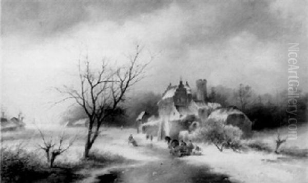 Figures In A Winter Landscape - view 1