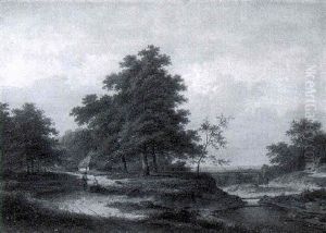 Travellers Resting In A Wooded Landscape