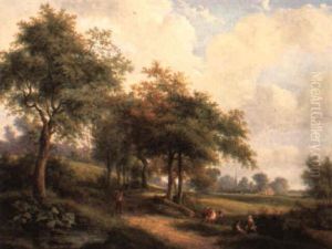 Landscape With Figures On A Track by Jan Evert Morel the Younger