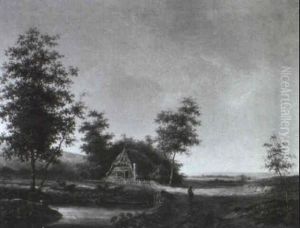 Heideartige Landschaft Mit Strohgedeckter Kate by Jan Evert Morel the Younger