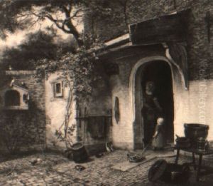 Mother And Child In A Backyard