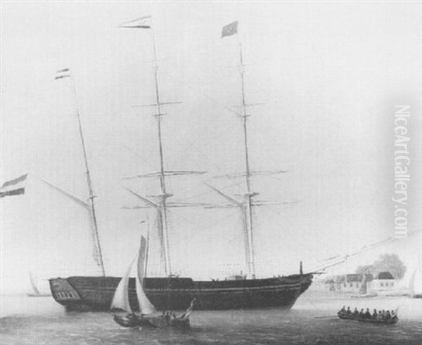 A Dutch Merchantman At Anchor - view 1