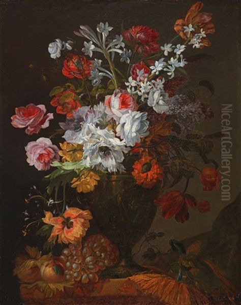 A Still Life Of Flowers With Roses - view 1
