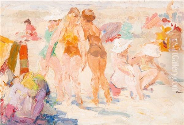 Female Bathers On The Beach - view 1