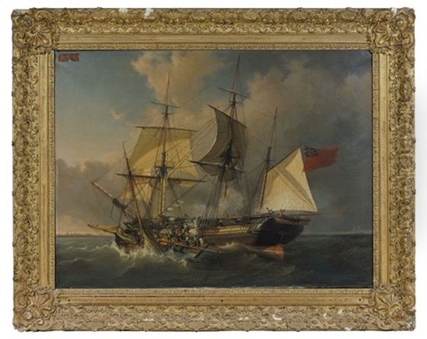 Prise A L'abordage Du Transport Anglais Les Deux-jumeaux Par L'heureuse-tonton, Dans La Baltique, En 1813 - view 1