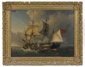 Prise A L'abordage Du Transport Anglais Les Deux-jumeaux Par L'heureuse-tonton, Dans La Baltique, En 1813 by Antoine Leon Morel-Fatio