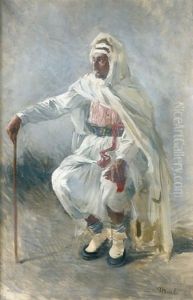 Sitzender Araber by Domenico Morelli