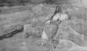 Christ In The Wilderness by Domenico Morelli