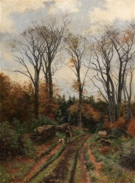 Paisaje Con Cazador Y Perro - view 1