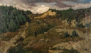 "pasaije Con Campesina Y Cabras" by Jose Moreno Carbonero