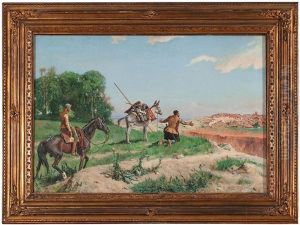 Don Quijote Y Sancho Panza by Jose Moreno Carbonero